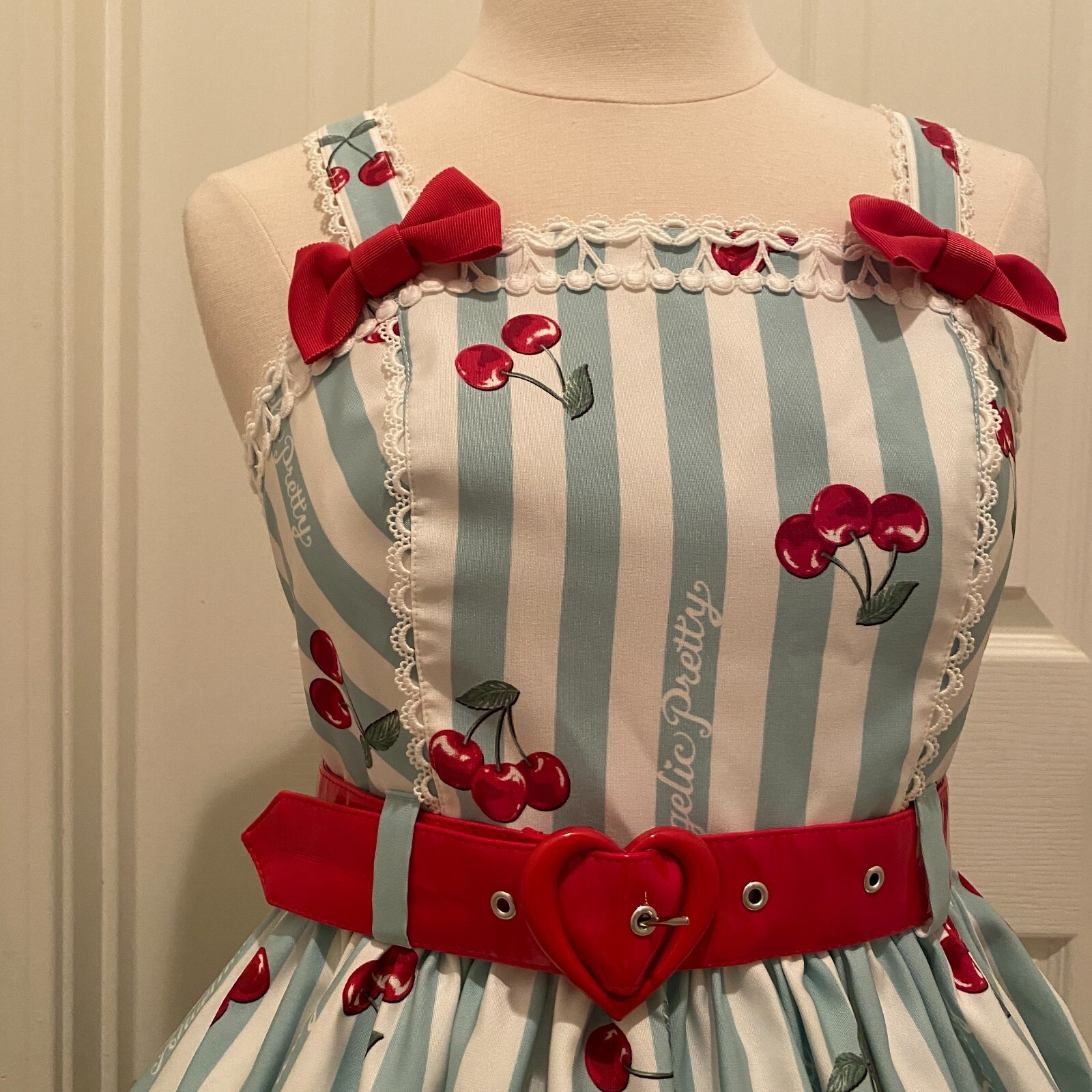 Angelic Pretty Cherry Stamp JSK - mint - lolita jfashion harajuku