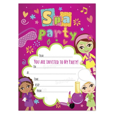 Spa Party Invitations Pamper Invites Kids Birthday Spa Party Invitations Pamper