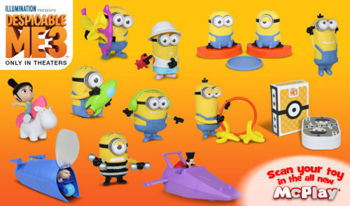2017 mcdonalds happy meal despicable me 3 set of 12 minions ebay