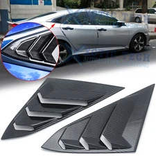 Quarter Window Louver Cover For Honda Civic 2016-2021 ABS Rear Side Carbon Fiber
