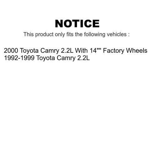 Front & Rear Brake Rotors & Metallic Pads Kit for 1992-2000 Toyota Camry FWD K8F - Picture 2 of 2