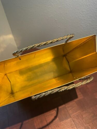 Vintage MCM Messing Einkaufstasche Korb Gio Ponti-Stil Zeitschriftenhalter - Bild 3 von 4