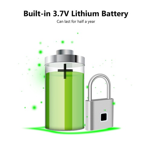 2x Waterproof Smart Fingerprint Door Lock Keyless Rechargeable Padlock Security - Picture 12 of 19