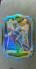 2020 Panini Select Premier Level Light Blue Die-Cut Prizm #186 Jeff Okudah RC