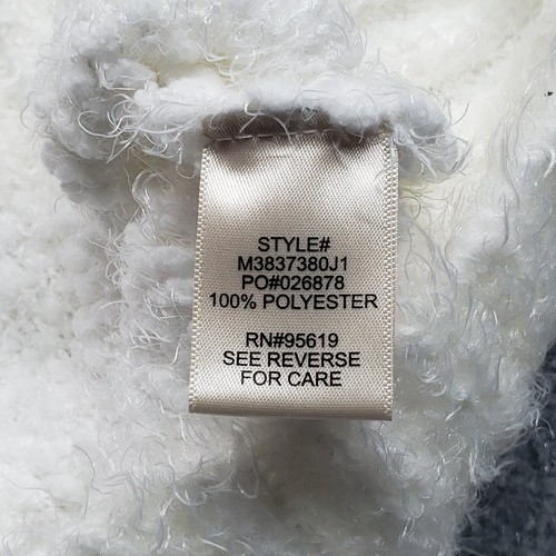 John Paul Richard Sweater Womens XL White Fur Polyester Chunky Knit Full Zip New - Picture 6 of 9