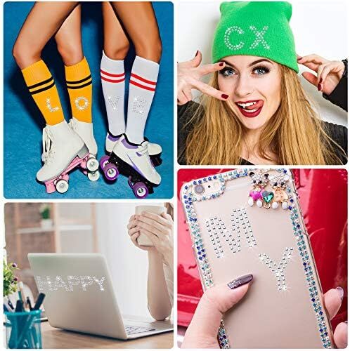 136 Pezzi Strass Lettere Ferro Stick su Adesivo Grande Glitter Bling Argento - Foto 5 di 12