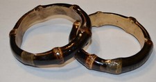 Bamboo Bangles Bracelets set of 2 for larger wrists