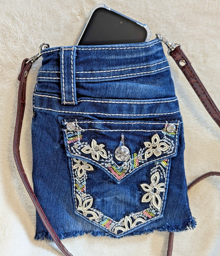 Cartera bandolera Miss Me Jeans Reciclada de Bolsillo Denim Estrás Cuero Brillante - Imagen 3 de 7