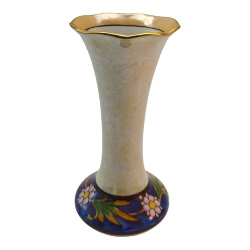 Jarrón Noritake Japón Art Deco Colorido Floral Lustre Blanco Iridiscencia Jarrón - Imagen 4 de 8