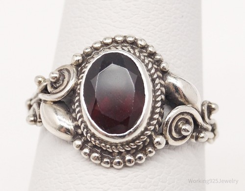 Vintage Granat Sterlingsilber Ring - Größe 6