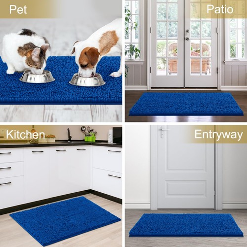 Non Slip Door Mat Small Large Washable Soft Rug Indoor Dirt Trapper Chenille Mat - Picture 19 of 37