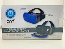 ONN VIRTUAL REALITY SMARTPHONE HEADSET BLUE AND BLACK USE WITH iPHONE SAMSUNG +