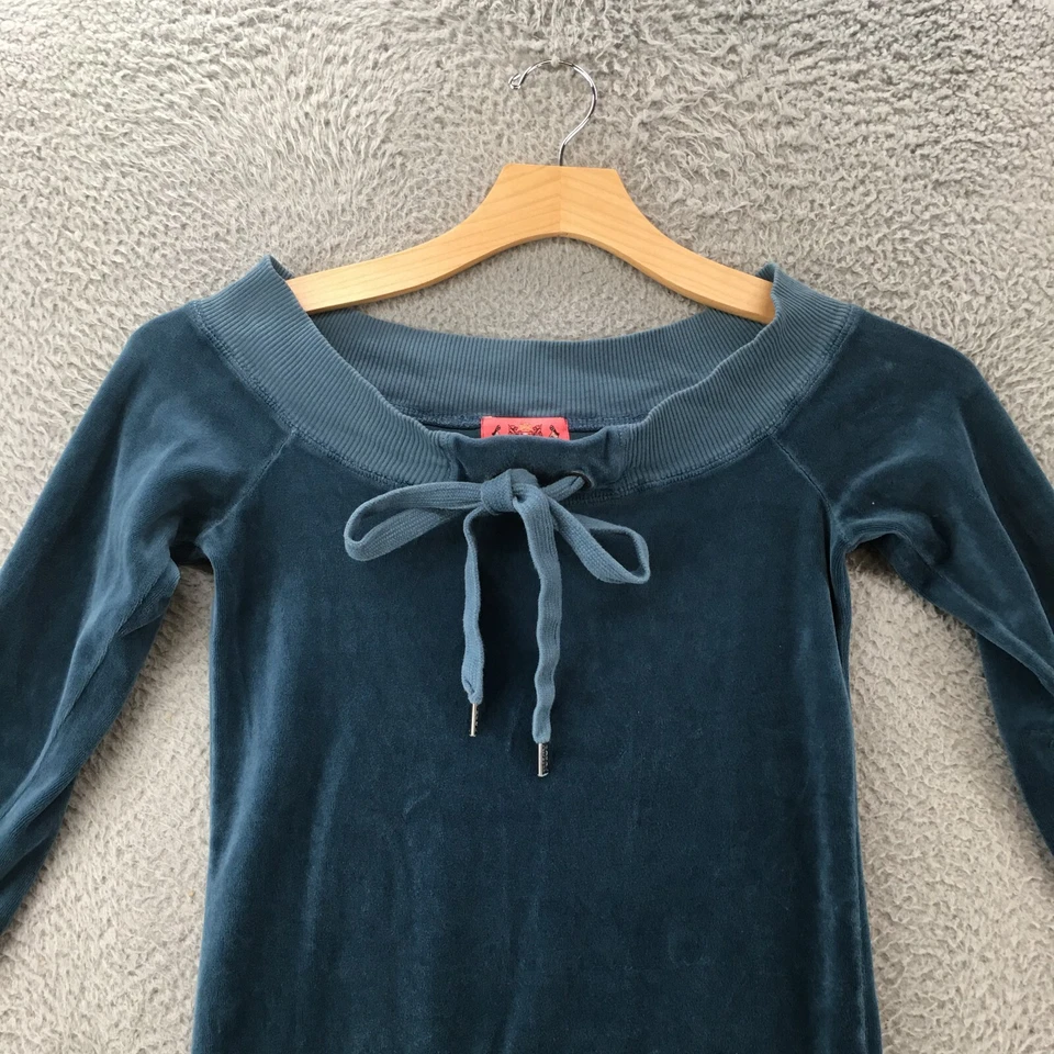 Suéter Pullover Juicy Couture Para Mujer P Azul Mezcla de Algodón Manga Larga Informal Foto 2 de 4