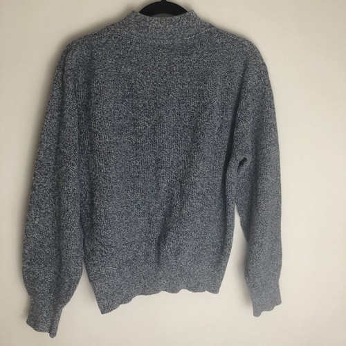 LL BEAN Gr. M Pullover Schalkragen mit Knopf meliert blau Pulli - Bild 4 von 4