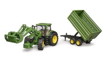 BRUDER - JOHN DEERE 7R350 with front loader and trailer - 1/16 - BRU3155