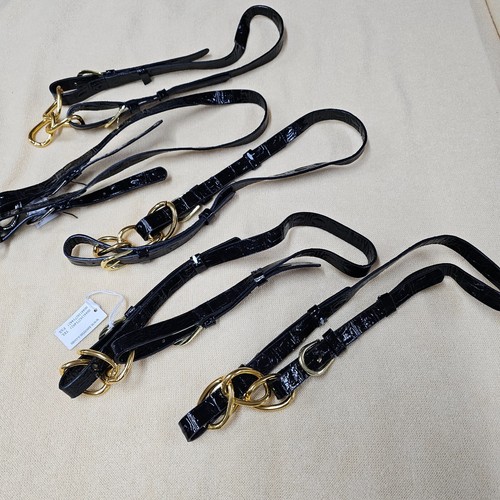 Job Lot Vintage Faux Croc Leather Belts 15mm Wide Mixed Styles 80-100cm - Picture 4 of 18