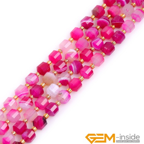 6/8/10/12mm Nature Stone Bicone Faceted Spacer Loose Beads Jewelry Making 15" - Picture 73 of 347