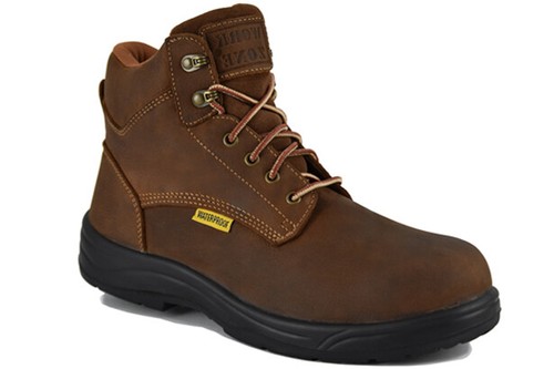 WORK ZONE MEN'S WORK BOOTS 6" SLIP RESISTANT LEATHER N623 BROWN SOFT TOE - Picture 1 of 2