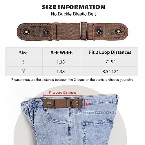 2er Pack Gürtel ohne Schnalle für Männer Frauen Seite elastischer Gürtel passt 1,5 Zoll Gürtelschlaufen - Bild 3 von 7