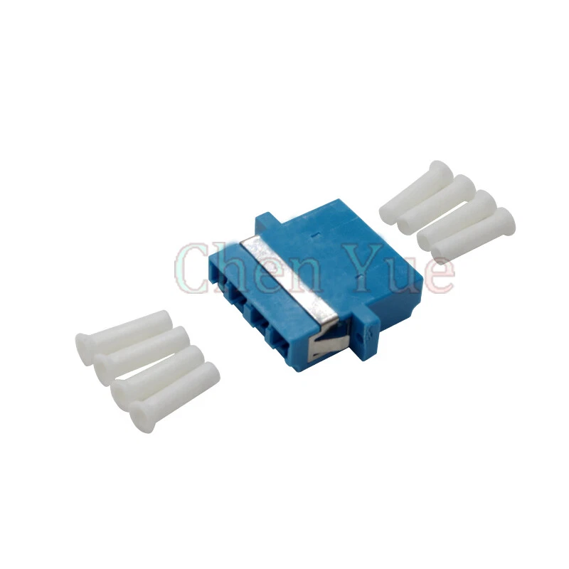 50pcs LC Quad Fiber Optic Adapter SM Blue FTTH Coupler 4 cores LC/UPC Connector - Image 3 of 4