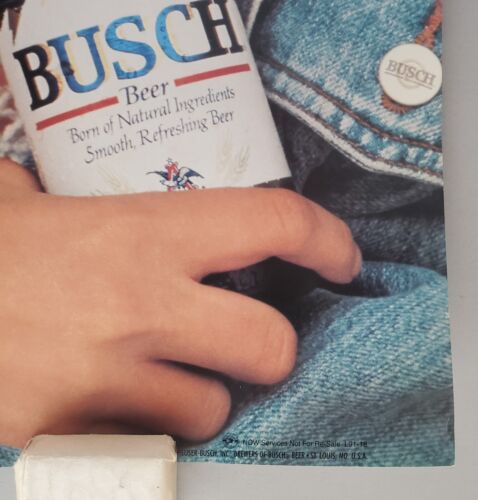 Vintage Busch Beer Poster Sexy Girl 1991 Anheuser-Busch 20x28 - Picture 4 of 9