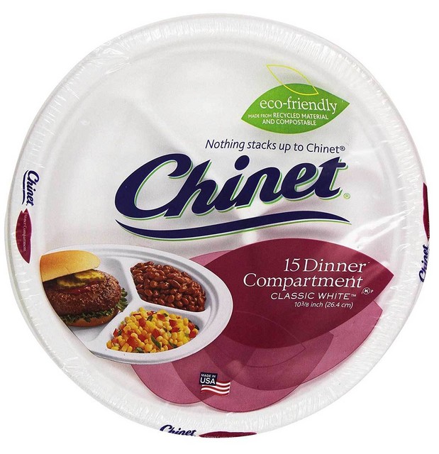 chinet compartment plates classic white 15 ct pack of 24 ebay
