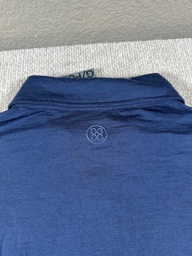 G/Fore Polo Shirt Mens XL Navy Blue Solid Stretch Preppy Golf Merino Wool - Picture 9 of 10