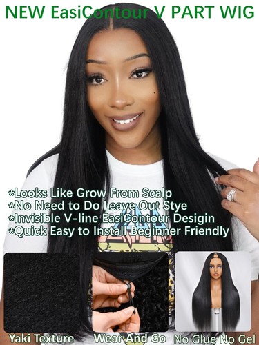 Parrucche lisce UNICE brasiliane parte V senza colla Yaki con coulisse capelli umani US - Foto 3 di 8