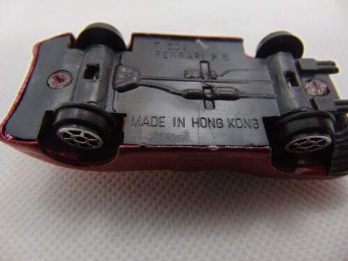Vintage TinToys Die Cast Fast Speed Ruote Hong Kong WT 509 Rosso Ferrari P 5 - Foto 8 di 13
