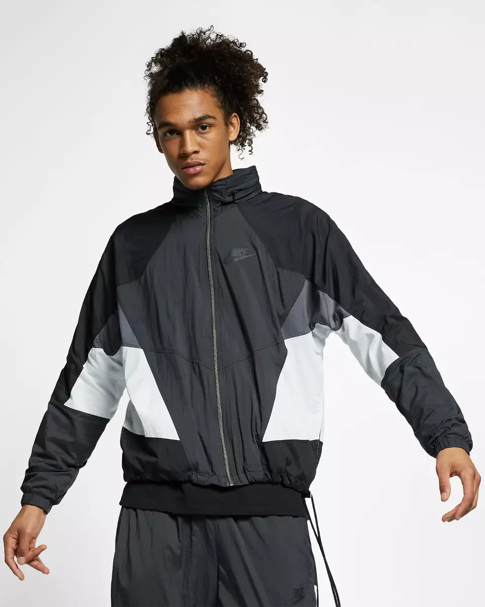Nike MEN'S Re-Issue Hooded Woven Jacket Black Anthracite SIZE SMALL BRAND NEW