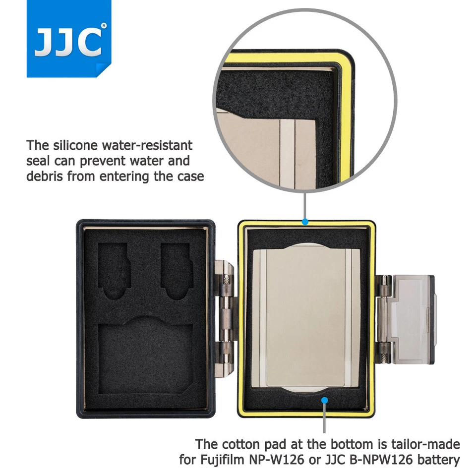 Batería de cámara JJC + 1 SD y 2 fundas para tarjetas Micro SD para Fujifilm NP-W126 NP-W126S Foto 3 de 4