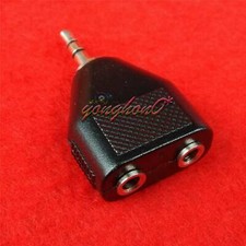 1Pcs copper 3.5mm Stereo male plug to 2 3.5mm Stereo Female jack adapter