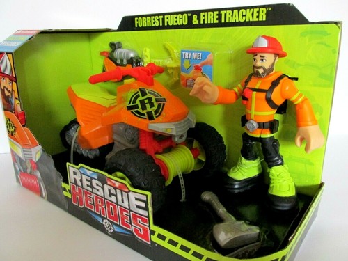 Rescue Heroes Wildland Firefighter Action Figure ATV Dirt Bike Toy Play Set - Picture 6 of 6