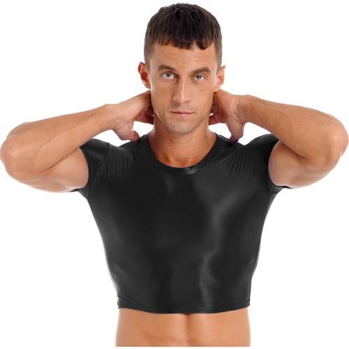 Herren Kurzarm Training Cropped Tank Top Uni Weste Crop Top Shirts Muskel T-Shirts - Bild 6 von 119