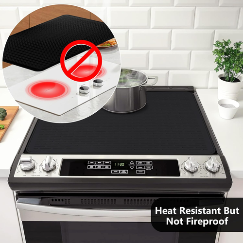 Stove Top Cover for Electric Stove 28"x20", Silicone Glass Cooktop Protector Mat - Picture 3 of 7