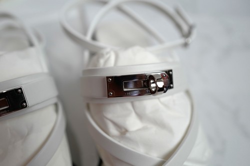 BNIB Hermes Women's June Sandal WHITE CALF 38.5 - Picture 7 of 15