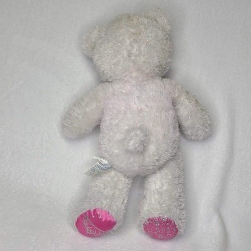 Build A Bear Pawrincess weiß silber glitzernd rosa Plüsch Prinzessin Krone BAB 17 Zoll - Bild 7 von 12