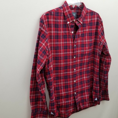 BONOBOS Men's Plaid Button Down Shirt Size Medium Red Blue White, Standard Fit - Picture 3 of 7