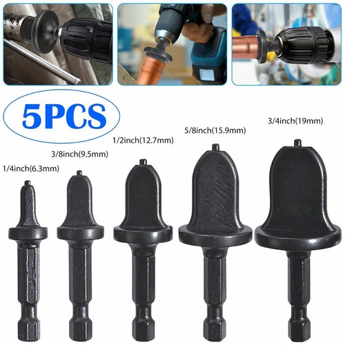5x Espansore Tubo Swaging Condizionatore Tubo Rame Trapano Bit Svasatore Tool Set - Foto 1 di 6