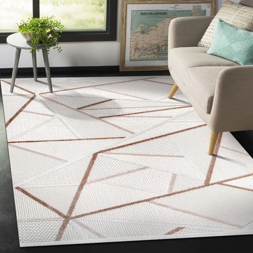 Geometric Beige Cream Pet Friendly Rugs Living Room Soft Durable Area Rugs BY005 - Picture 16 of 38