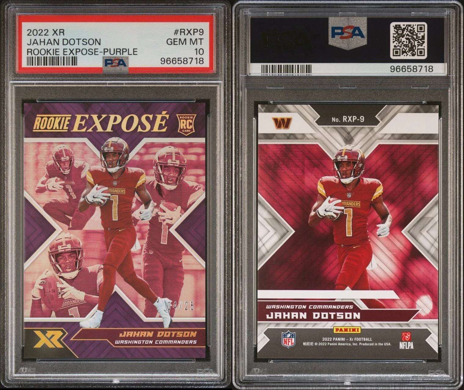 Jahan Dotson Panini XR Rookie Expose #RXP9 Purple