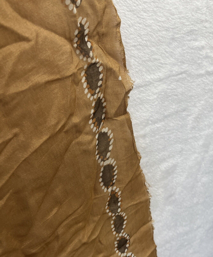 Unbranded Sqaure Scarf Womans One Size Geometric Brown Fringe Flaws - Picture 6 of 8