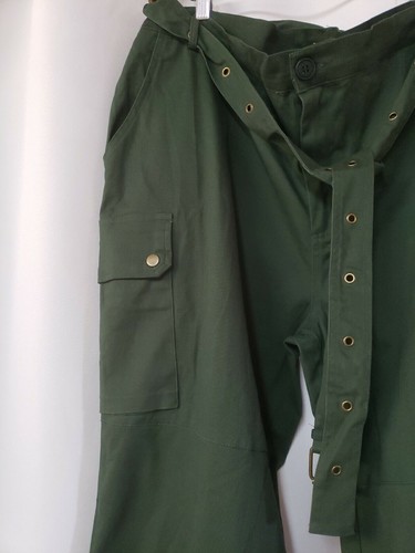 Fashion Nova Green High Waisted Cargo CULLOTES Pants Hunter Women's 3X NWT #CB4 - Picture 8 of 12