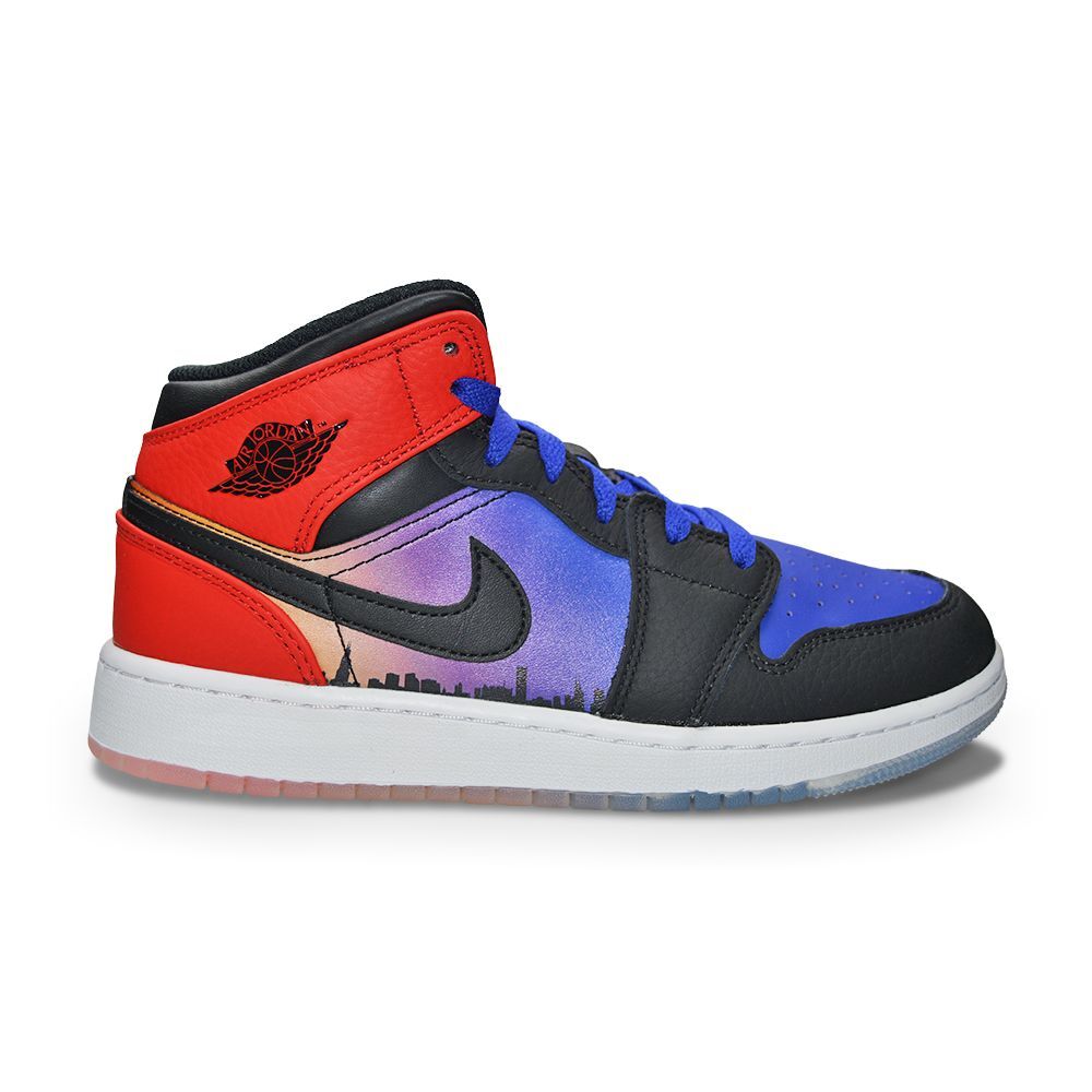 靴 Nike Air Jordan 1 Mid Hyper  Jordan 1 Mid Black Hyper Royal for Sale | Authenticity
