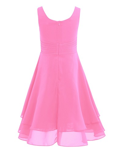 Girls Knotted Waist and Ruched Chiffon Wedding Party Bridesmaid Princess Dress - Picture 23 of 45