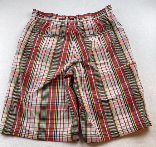DTEK Mens Bermuda Shorts Red Plaid Size 34 Skater - Picture 8 of 11
