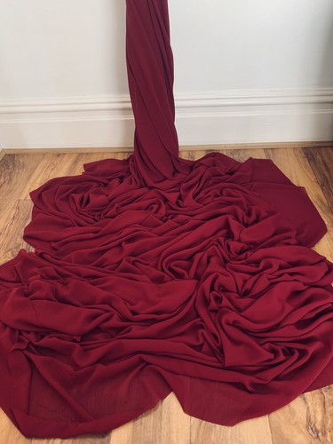 Wine Red Crepe Georgette Fabric 58'' PRICE PER METER - Picture 2 of 2