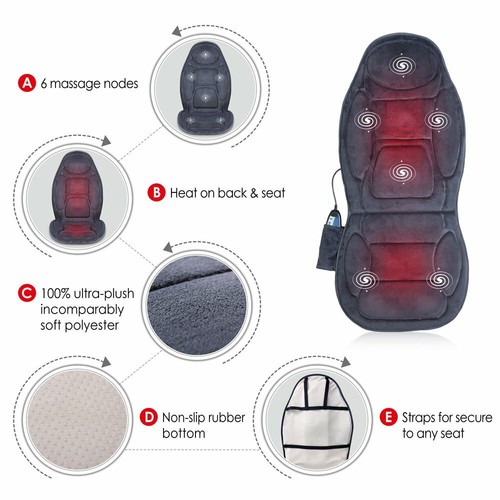 Snailax Back Massage Cushion with Heat, Car Seat Chair Massager, Back Pain Unit - Picture 3 of 8