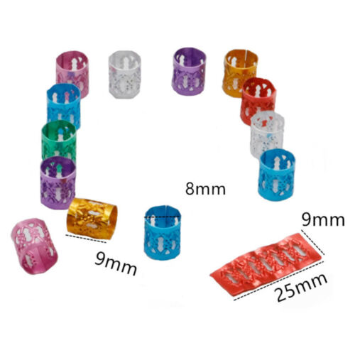 300 Pcs Aluminum Ring Hair Accessories Dreadlocks Braiding Beads - Picture 11 of 12