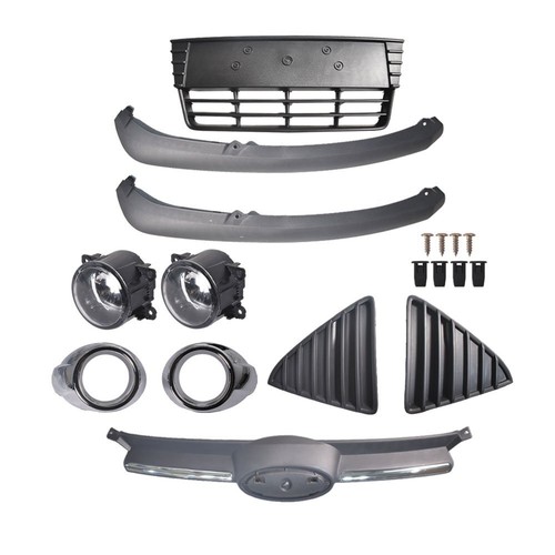 Fit For 2012-2014 Ford Focus Front Bumper Grill Cover Assembly Fog Lights Set - Foto 9 di 9